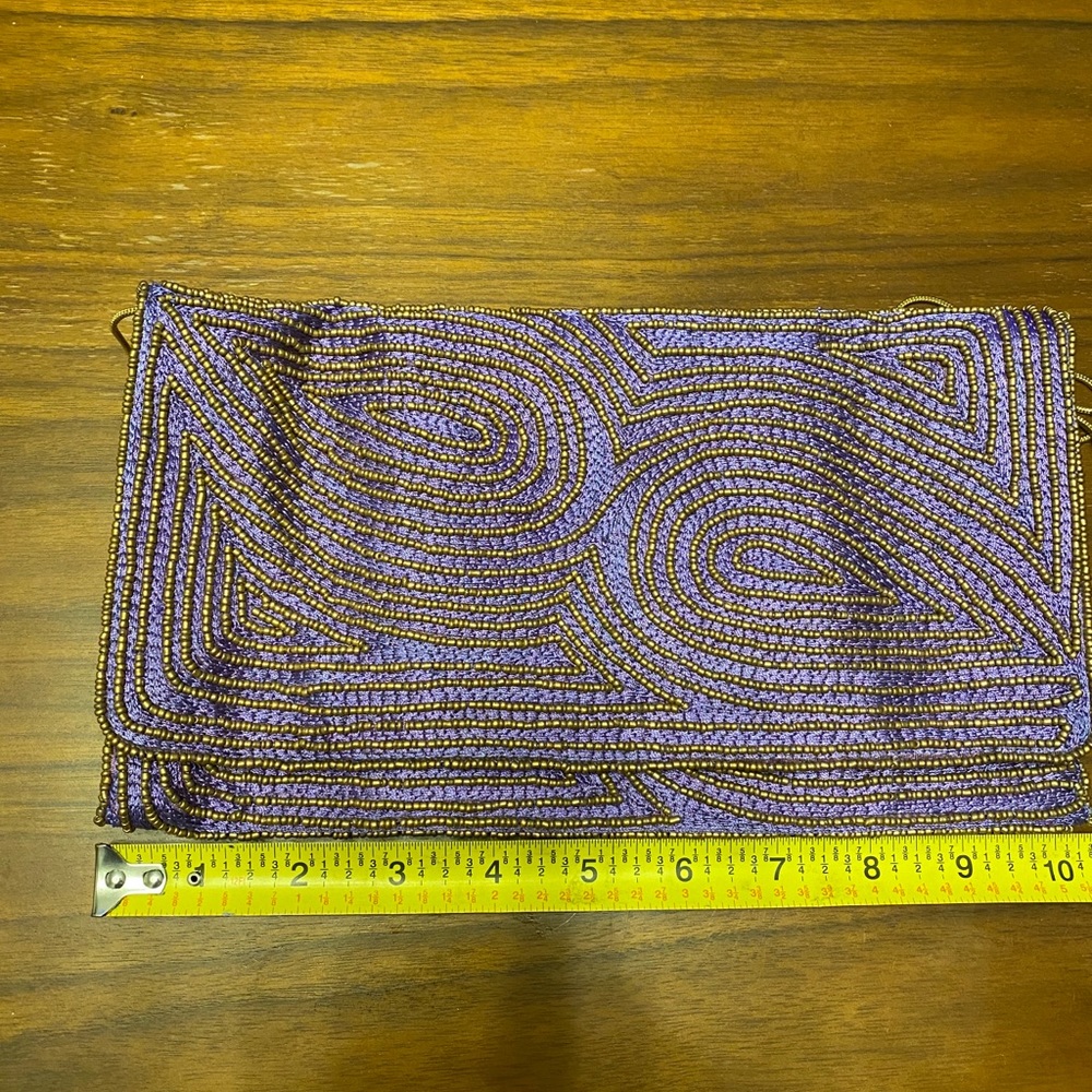 Purple Beaded Clutch
